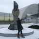 Me standing outside reactor No. 4, which is now covered by a steel arch. Directly behind me is a memorial dedicated to the people who died as a result of the explosion. (Terrell Jermaine Starr/The Root)